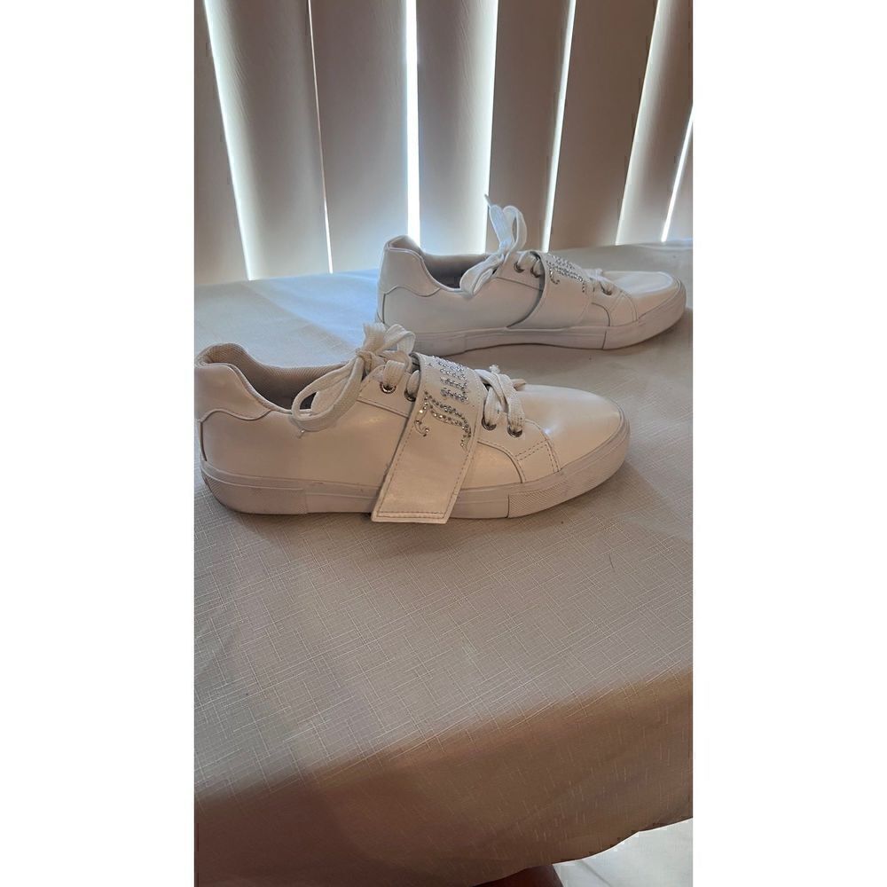 Juicy Couture Cartwheel Bling White Leather Sneakers Women's SZ 8 - Picture 4 of 10